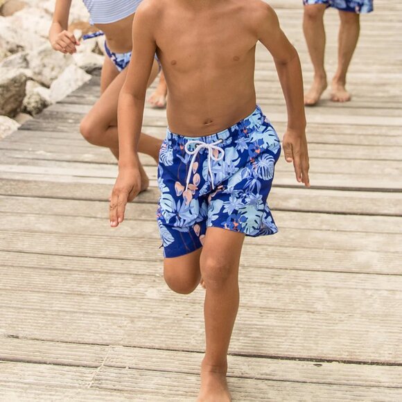 Boy's Beach Swim Trunk Shorts Quick Dry UPF 50+ Little Boys Bathing Swimsuit - Picture 11 of 15